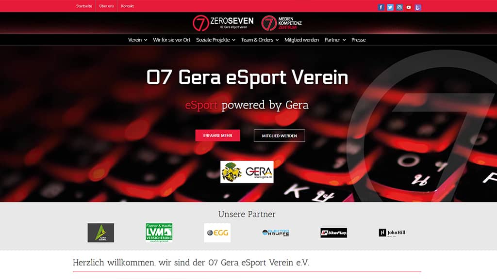 Referenz Webdesign 07 Gera eSport Verein