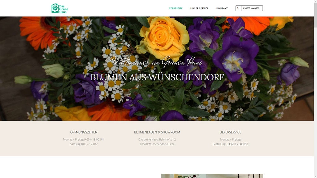 Webdesign Referenz Blumenladen Wünschendorf