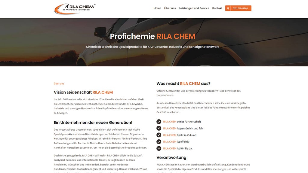 Webseite erstellen | Rila Chem